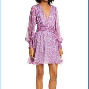 Amur Indie Paisley-Floral Silk Mini Dress